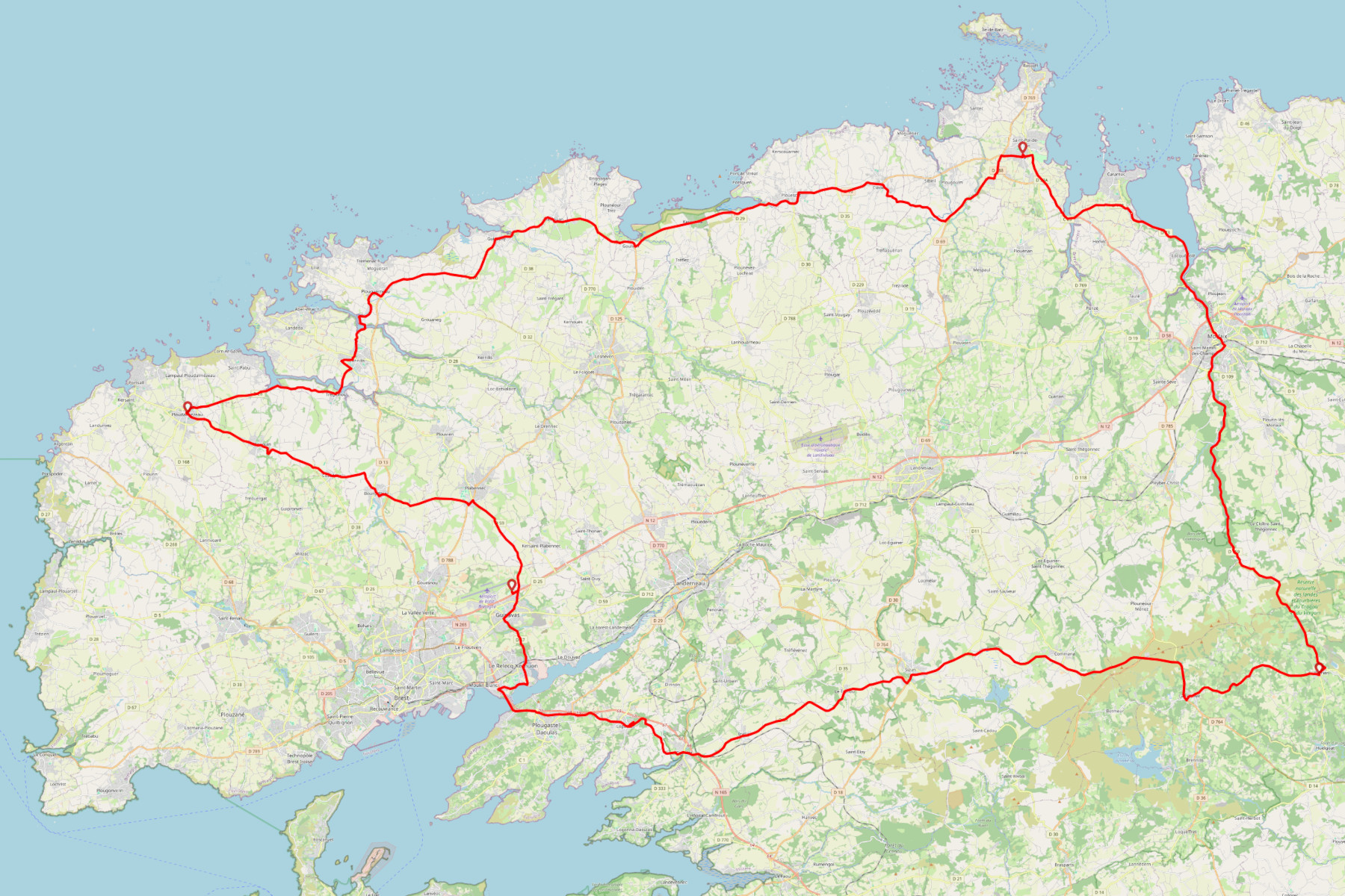 Carte BRM 200 de Guipavas, dimanche 19 avril 2026